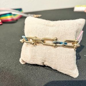 Stella & Dot Spruce Tortoise Chain Link Bracelet